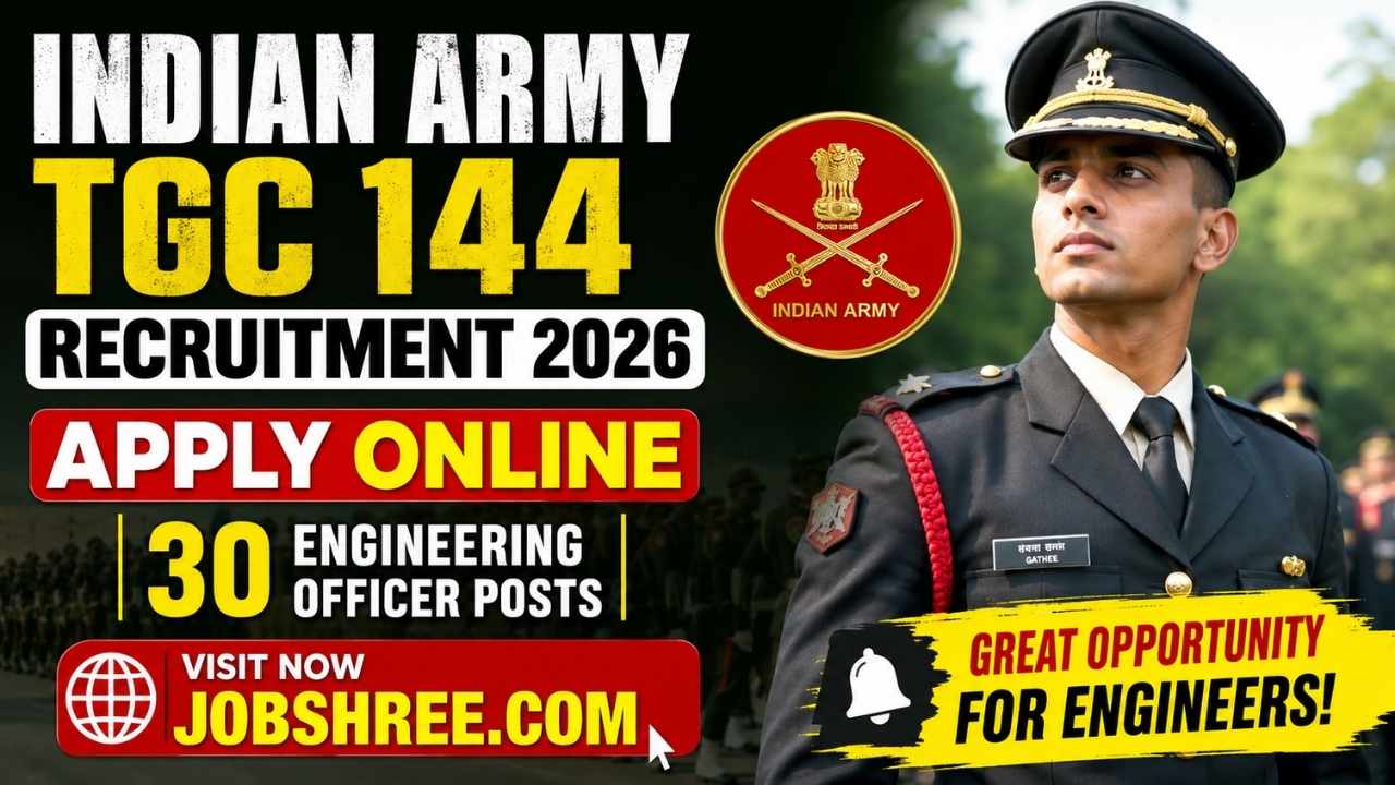 Indian Army TGC 144 Recruitment 2026 Apply Online for 30 Engineering Officer Posts