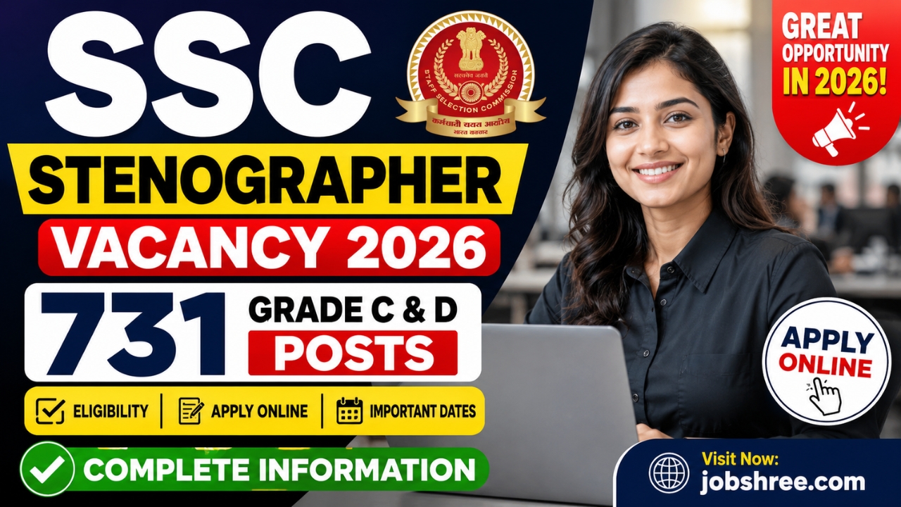SSC Stenographer Vacancy 2026: 731 Grade C and D Posts – Eligibility, Apply Online & Important Dates