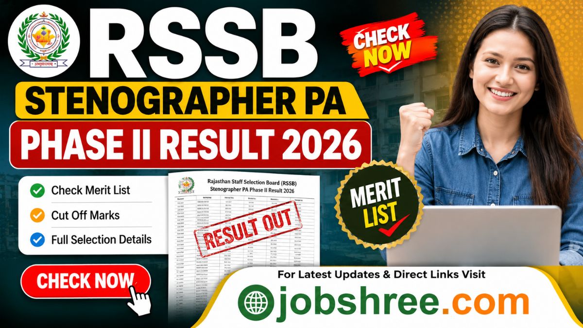 RSSB Stenographer PA Phase II Result 2026: Check Merit List, Cut Off Marks and Full Selection Details Online