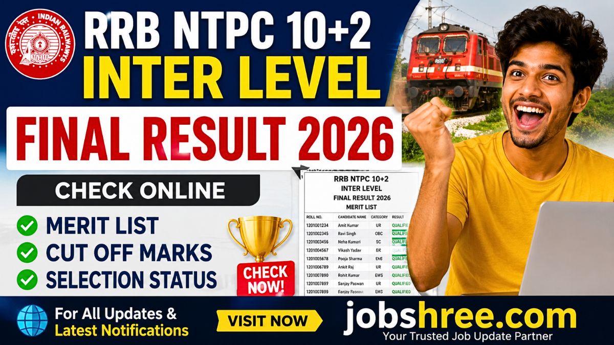 RRB NTPC 10+2 Inter Level Final Result 2026: Check Online Merit List, Cut Off Marks and Selection Status for Qualified Candidates