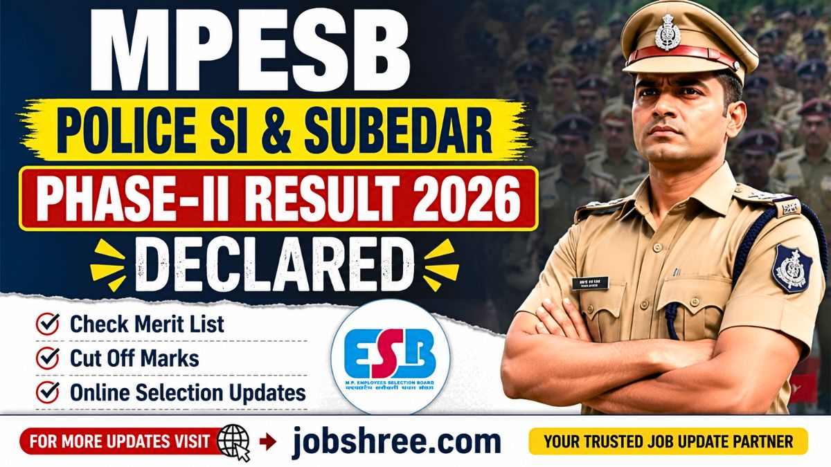 MPESB Police SI and Subedar Phase-II Result 2026 Declared: Check Merit List, Cut Off Marks and Online Selection Updates