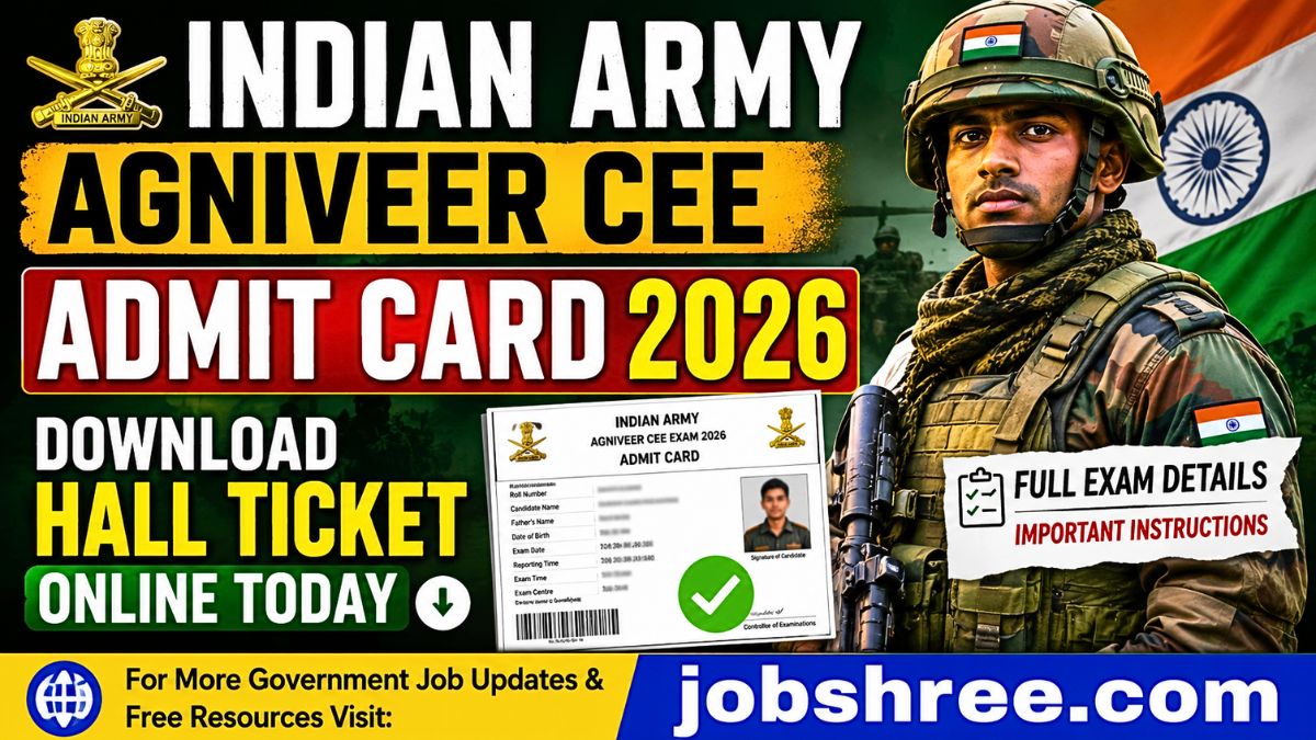 Indian Army Agniveer CEE Admit Card 2026: Download Hall Ticket Online Today with Full Exam Details and Important Instructions