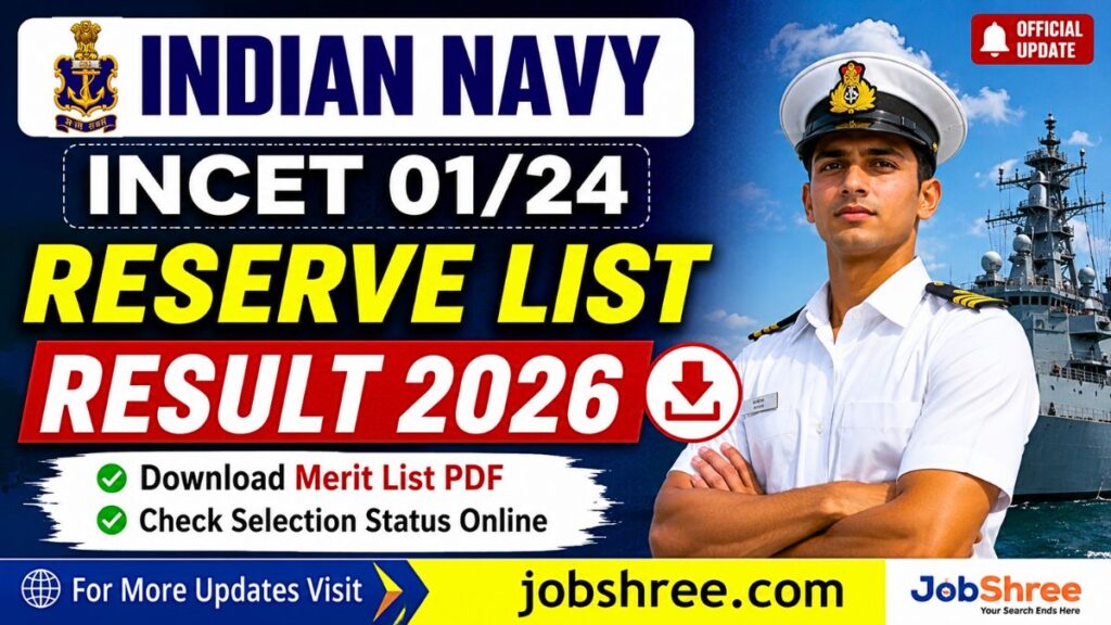 Indian Navy INCET 01/24 Reserve List Result 2026 Released: Download Merit List PDF and Check Selection Status Online