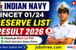 Indian Navy INCET 01/24 Reserve List Result 2026 Released: Download Merit List PDF and Check Selection Status Online