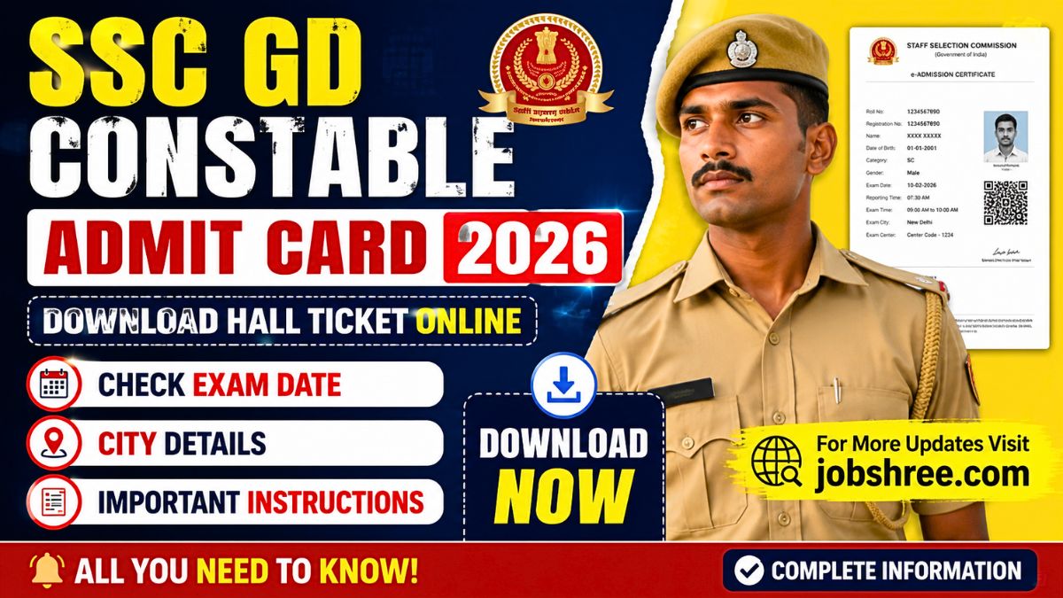 SSC GD Constable Admit Card 2026: Download Hall Ticket Online and Check Exam Date, City Details and Important Instructions