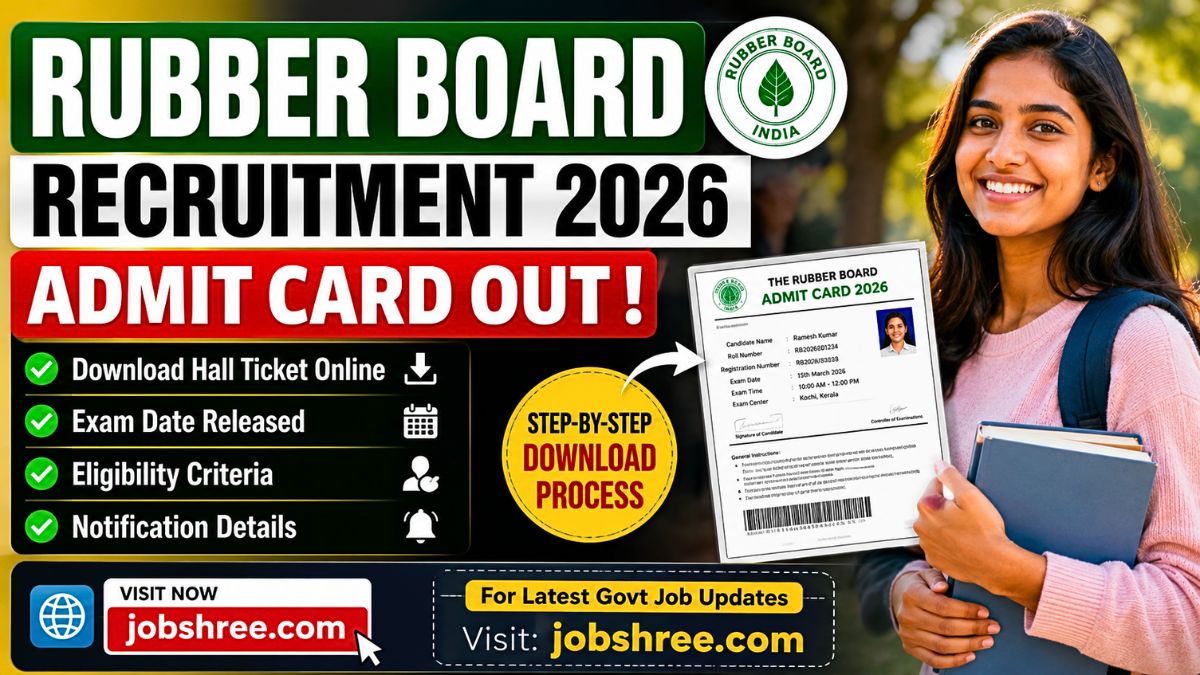 Rubber Board Recruitment Admit Card 2026: Download Hall Ticket Online with Exam Date Eligibility and Notification Details