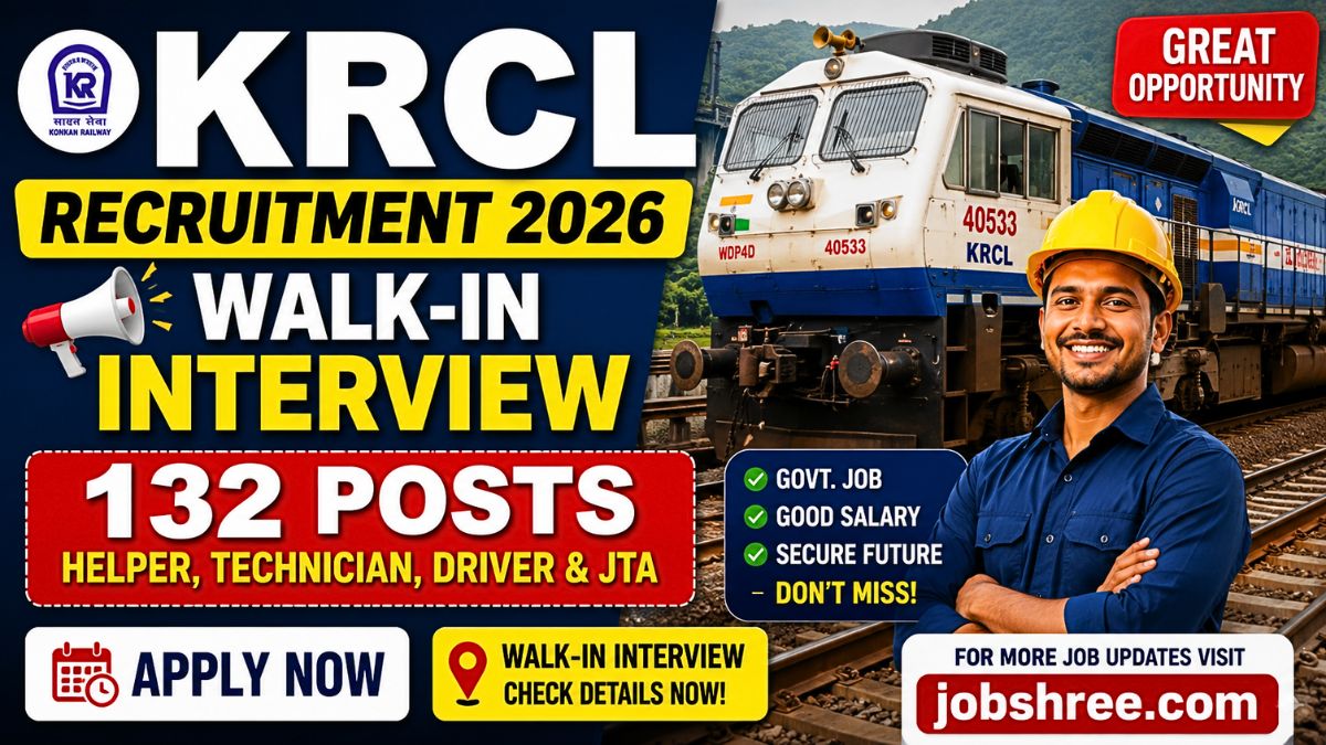 KRCL Recruitment 2026: Walk-In Interview for 132 Helper, Technician, Driver and JTA Posts Apply Now