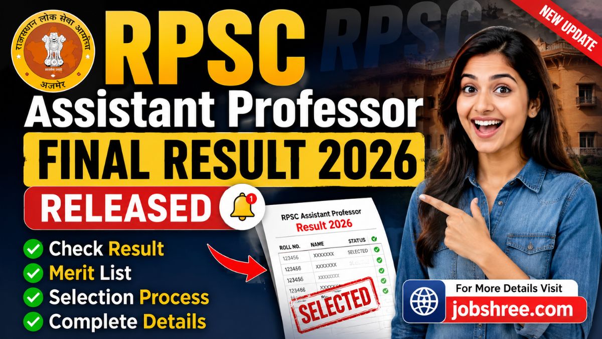 RPSC Assistant Professor Final Result 2026 Released: Check Result, Merit List, Selection Process and Complete Details
