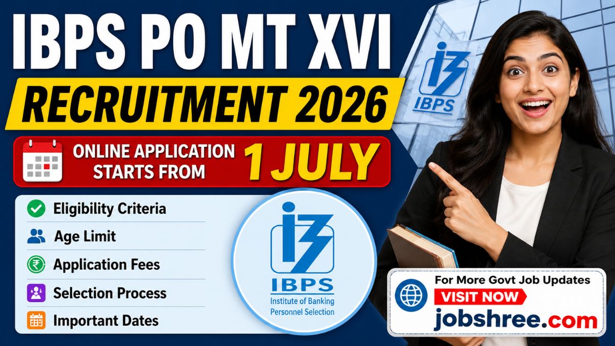 IBPS PO MT XVI Recruitment 2026: Online Application Starts from 1 July, Check Eligibility, Age Limit, Fees, Selection Process and Important Dates