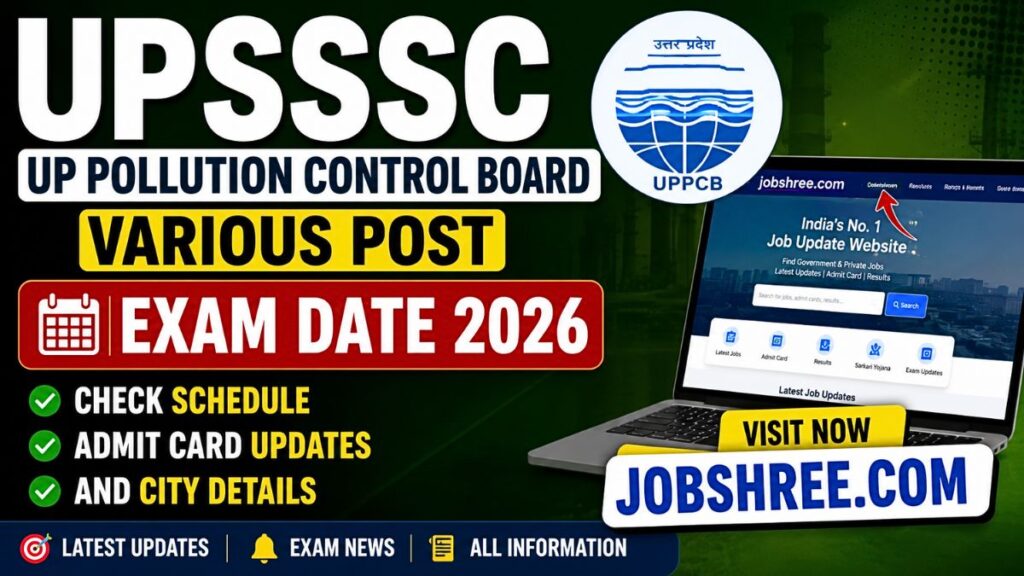 UPSSSC UP Pollution Control Board Various Post Exam Date 2026: Check Schedule, Admit Card Updates and City Details