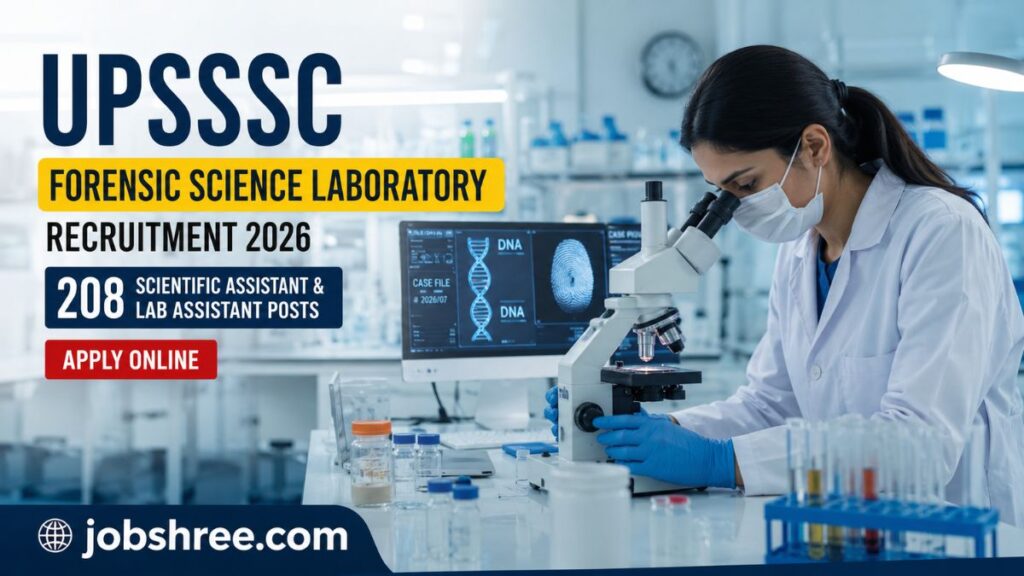 UPSSSC Forensic Science Laboratory Recruitment 2026: Apply Online for 208 Scientific Assistant and Lab Assistant Posts