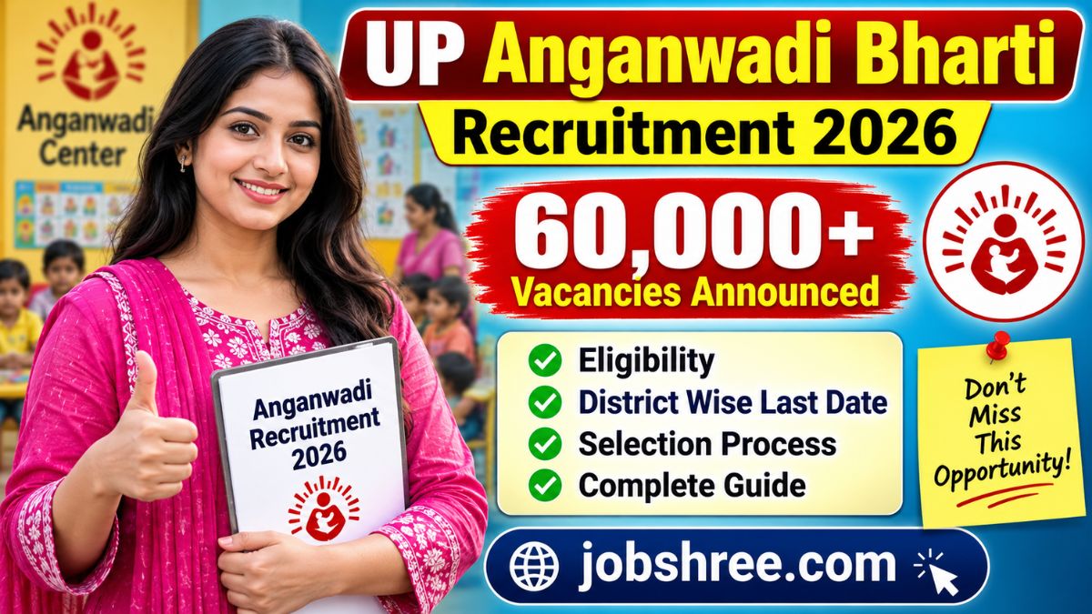 UP Anganwadi Bharti Recruitment 2026: 60,000+ Vacancies Announced, Eligibility, District Wise Last Date, Selection Process and Complete Guide