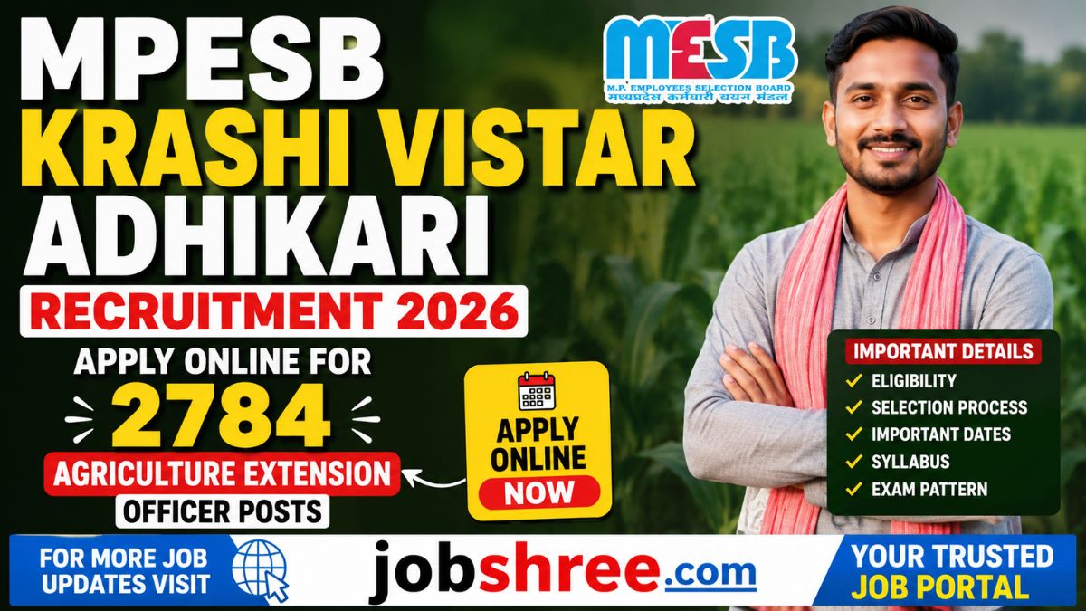 MPESB Krashi Vistar Adhikari Recruitment 2026: Apply Online for 2784 Agriculture Extension Officer Posts