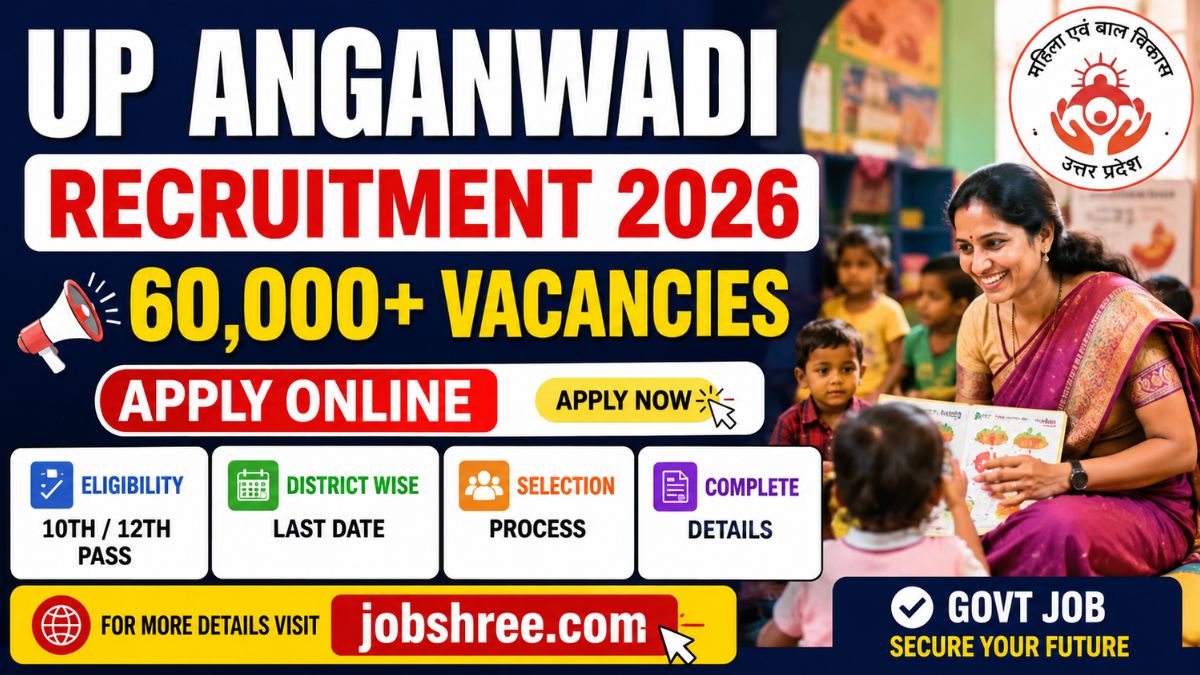 UP Anganwadi Bharti Recruitment 2026: Apply Online for 60000 Plus Vacancies, Eligibility, District Wise Last Date, Selection Process and Complete Details