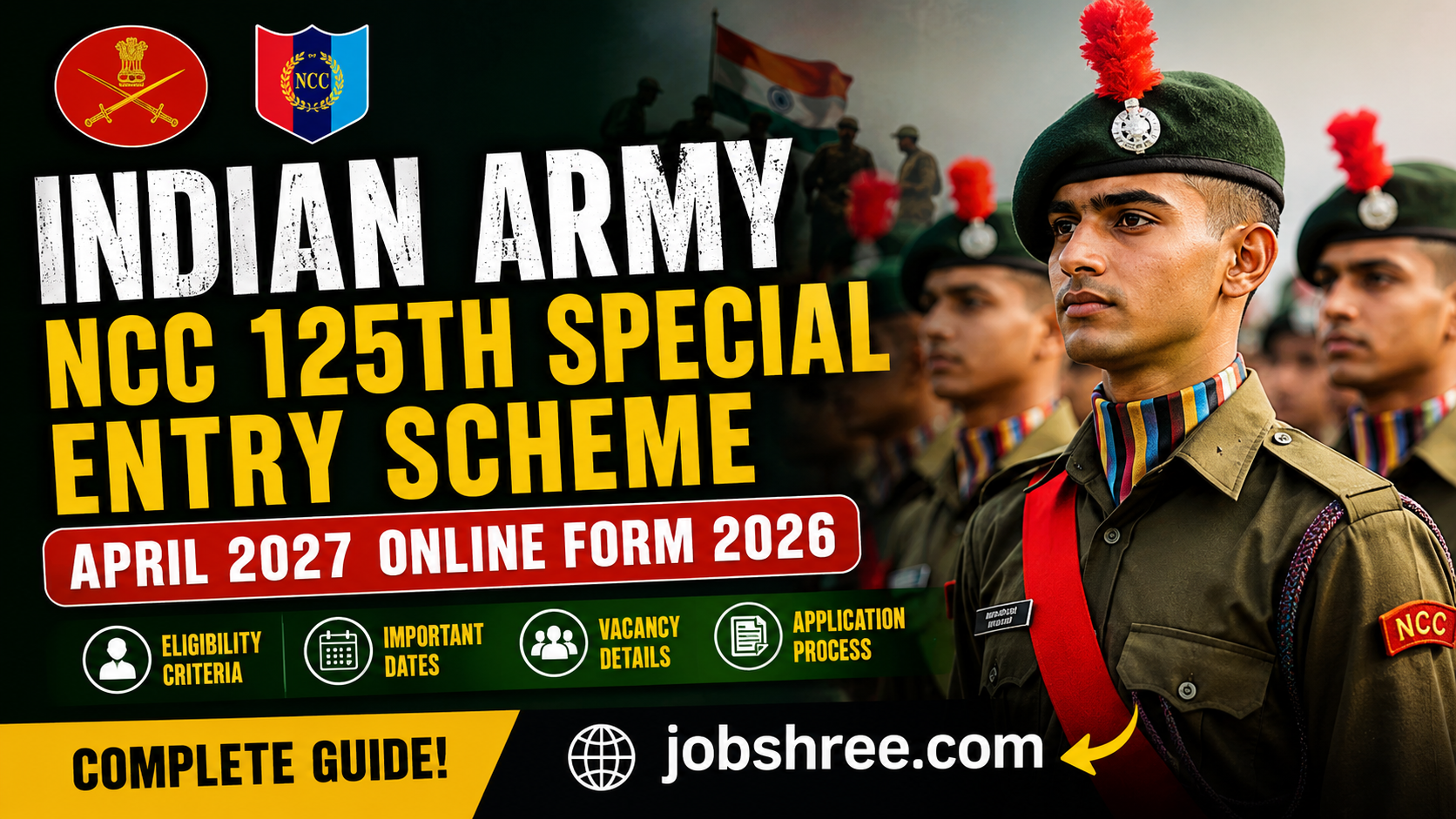 Indian Army NCC 125th Special Entry Scheme April 2027 Online Form 2026: Complete Guide to Eligibility, Dates, Vacancy and Application Process